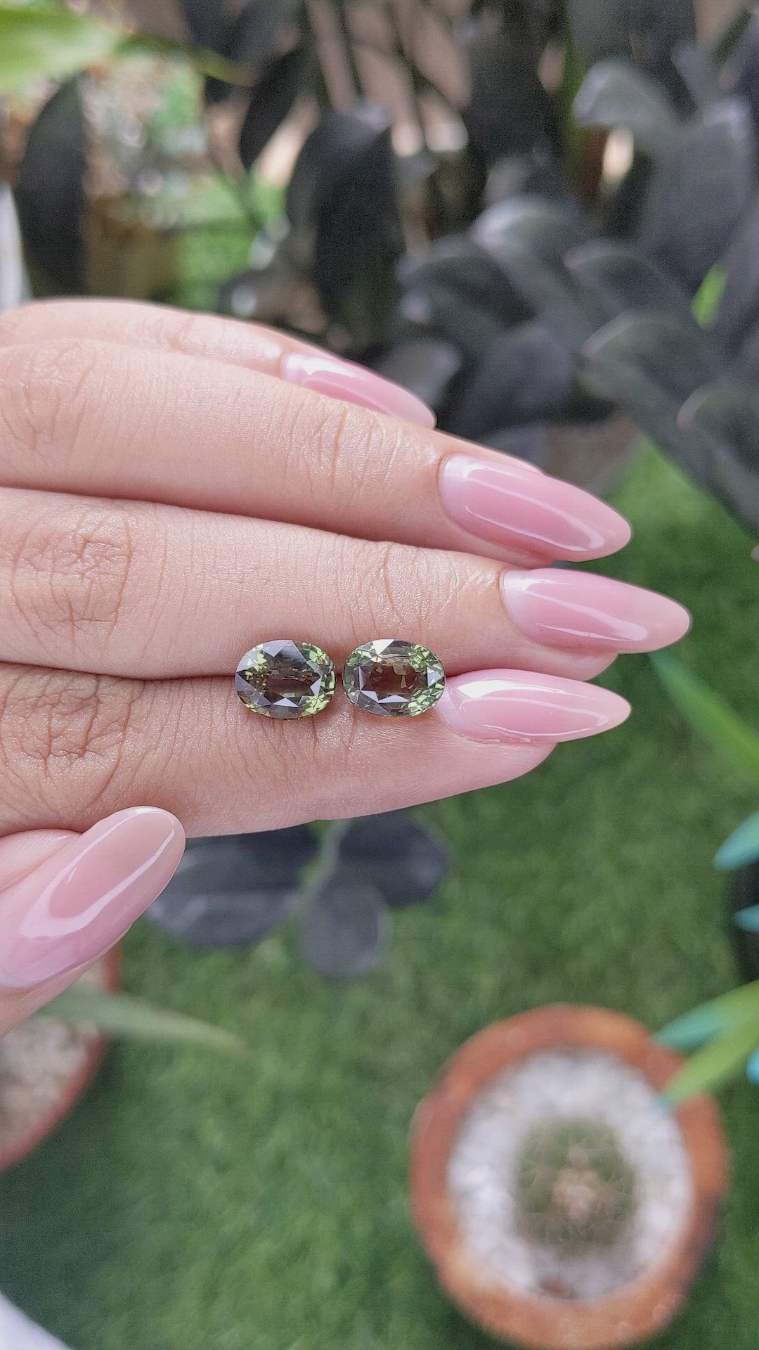 5.05&nbsp;Ct.Tw.Total Carat Weight Alexandrite Pair from Ceylon (Sri Lanka) Size Video