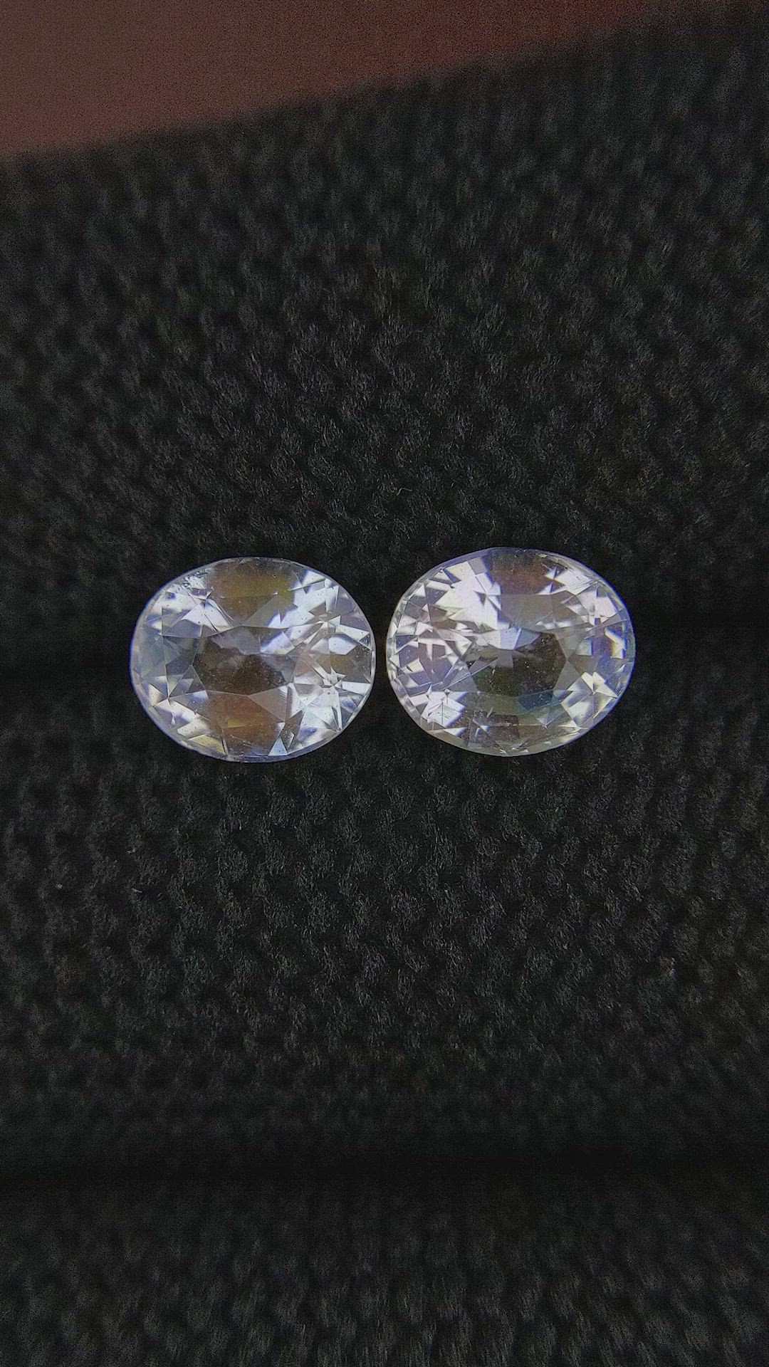2.56&nbsp;Ct.Tw.Total Carat Weight Rainbow Moonstone Pair from Tanzania Size Video
