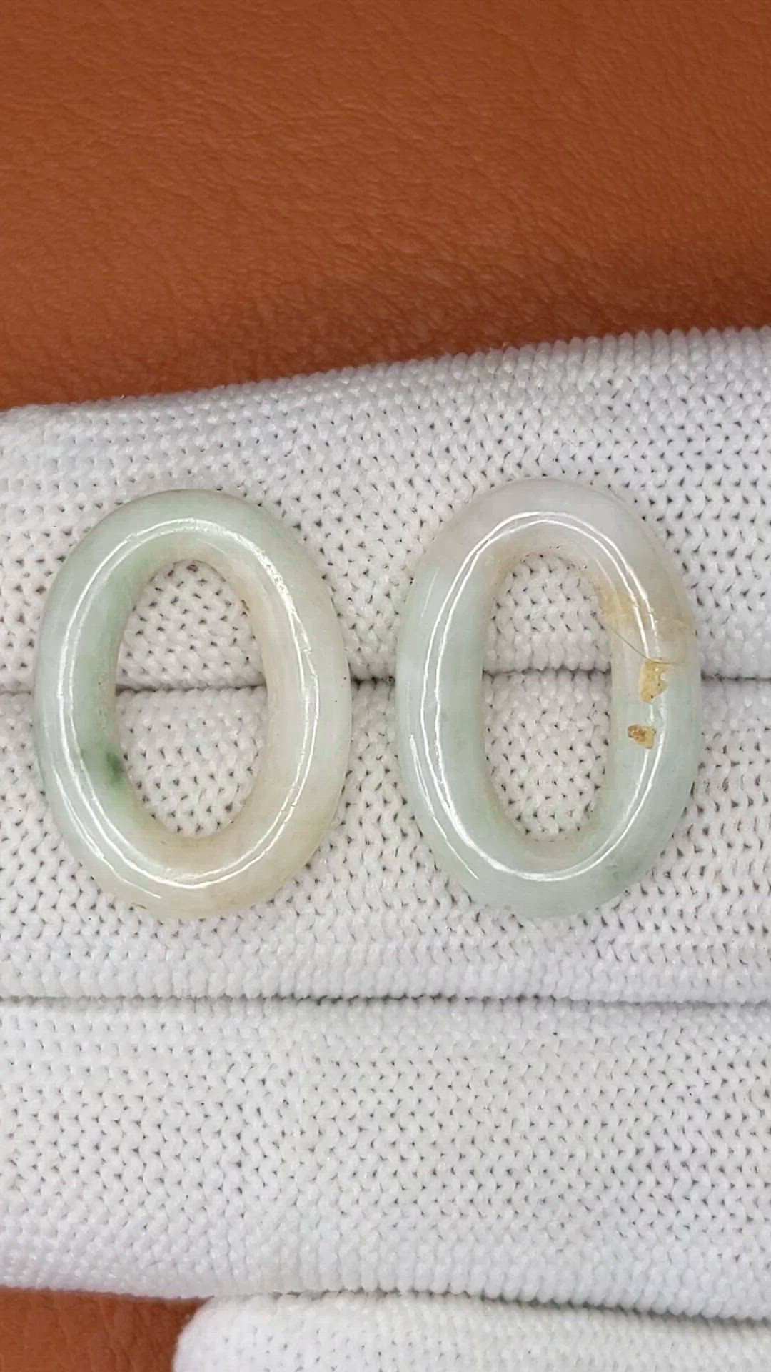 23.92 Ct.Tw.Total Carat Weight Green Jade Pair from Burma (Myanmar) Size Video