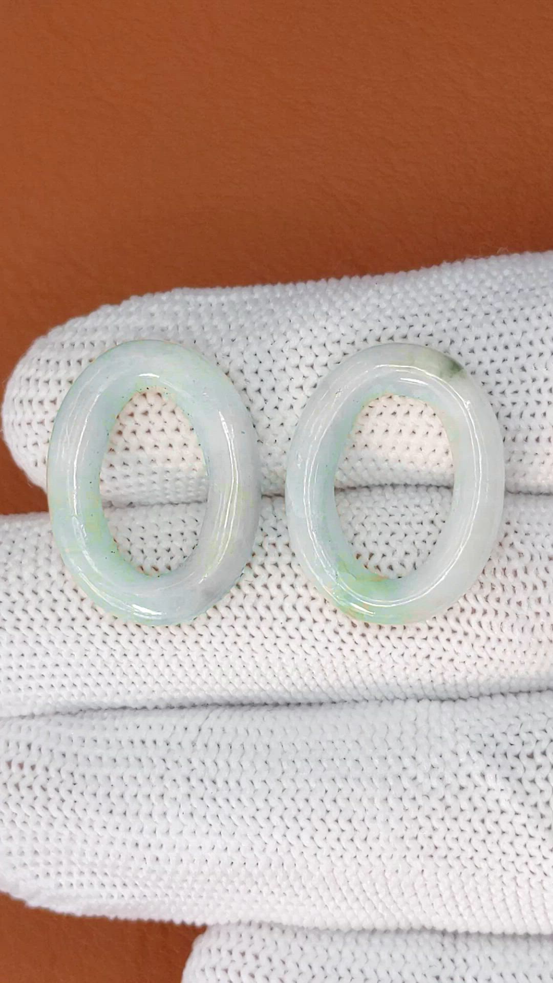 21.13&nbsp;Ct.Tw.Total Carat Weight Green Jade Pair from Burma (Myanmar) Size Video