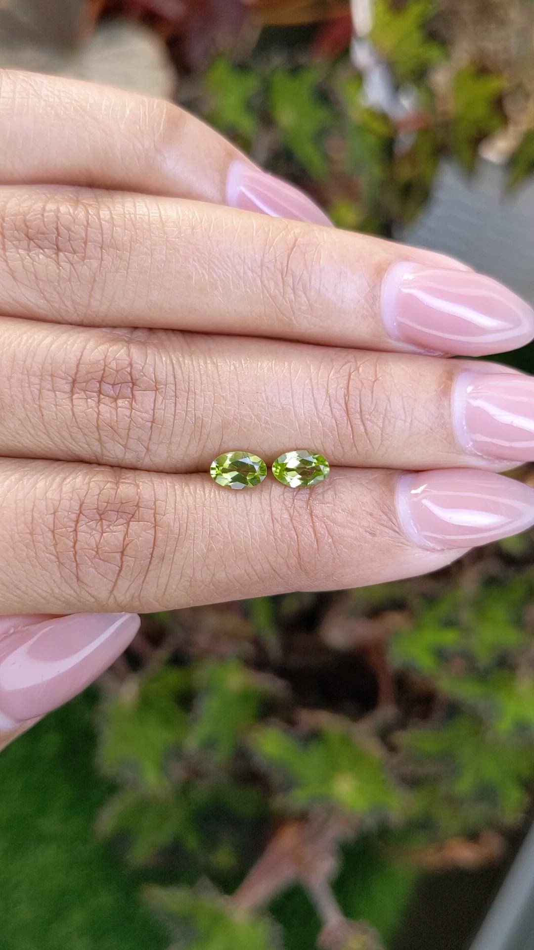 0.96 Ct.Tw.Total Carat Weight Green (Lime Green) Peridot Pair from Pakistan Size Video