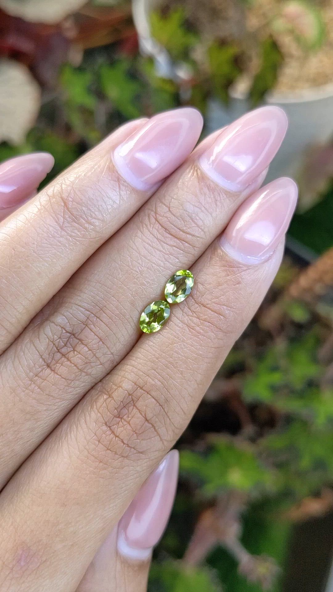 0.92 Ct.Tw.Total Carat Weight Yellowish Green Peridot Pair from Pakistan Size Video