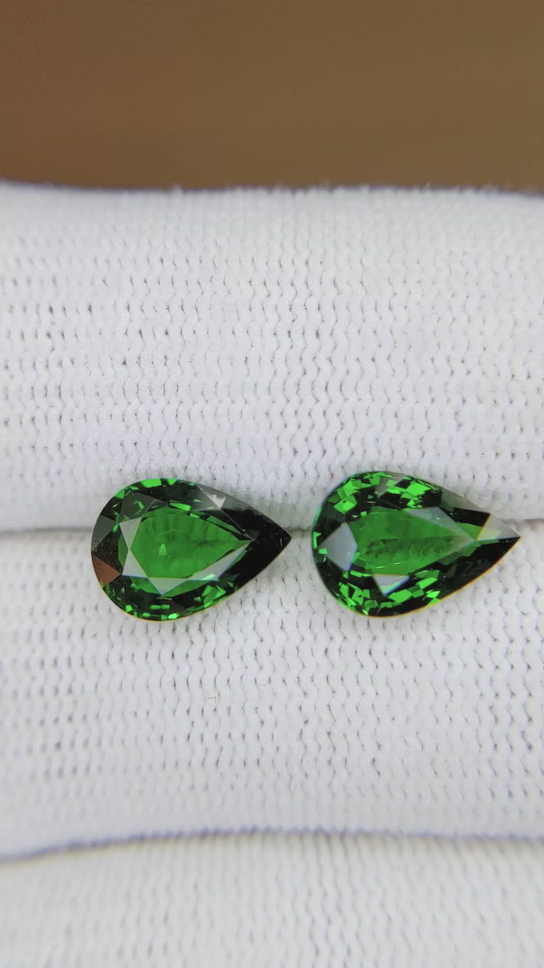 4.37 Ct.Tw.Total Carat Weight Tsavorite Garnet Pair from Tanzania Size Video