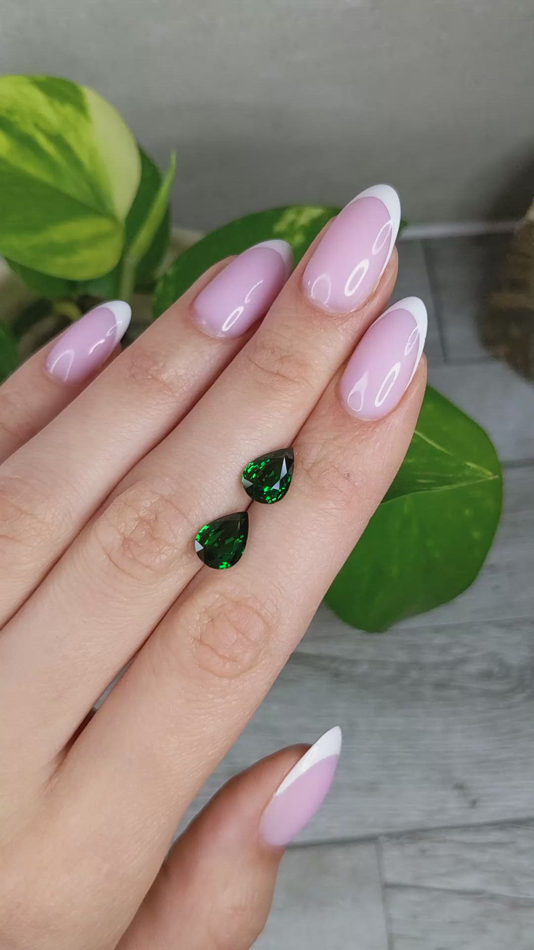 4.37 Ct.Tw.Total Carat Weight Tsavorite Garnet Pair from Tanzania Size Video