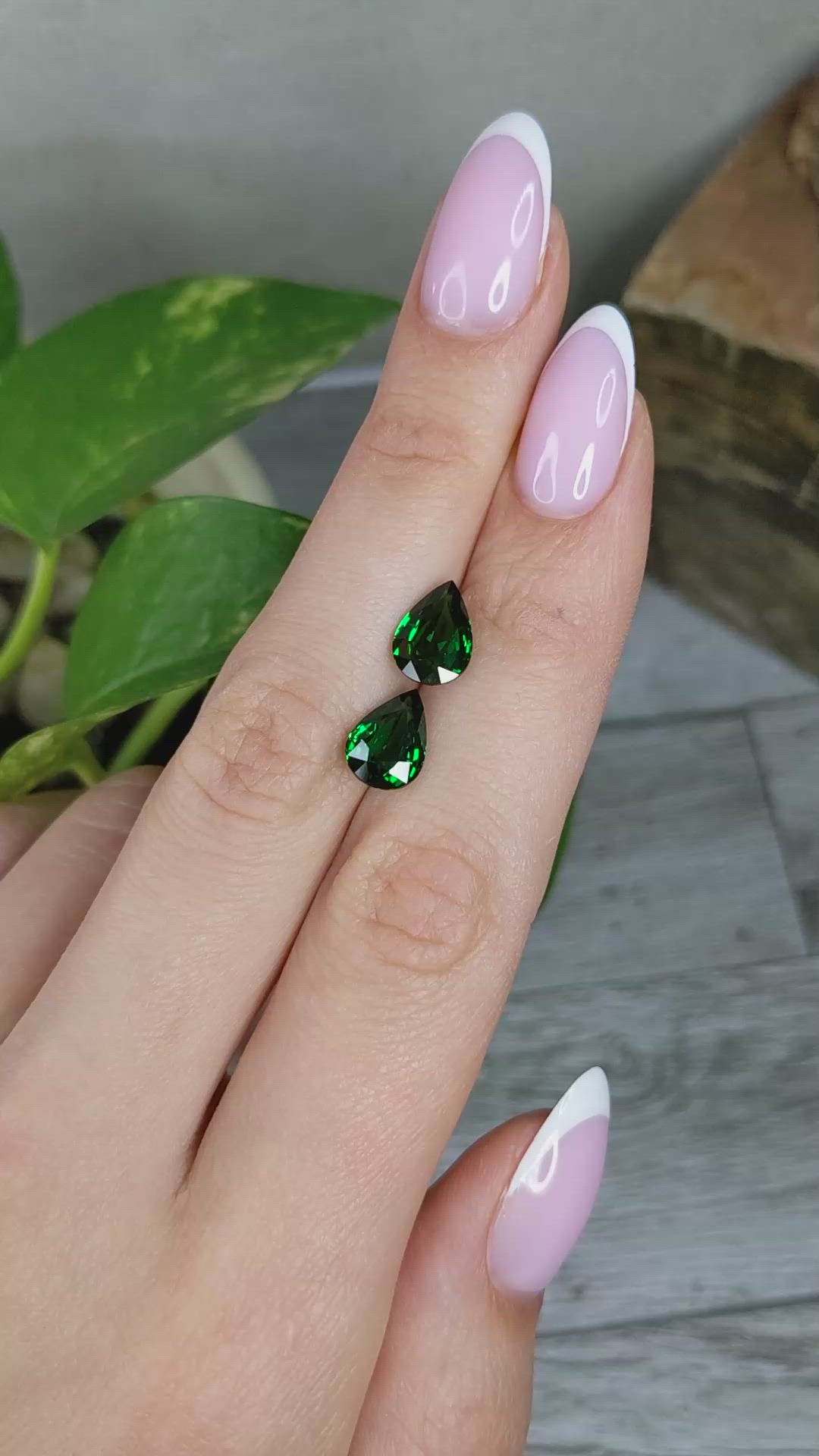 4.37 Ct.Tw.Total Carat Weight Tsavorite Garnet Pair from Tanzania Size Video