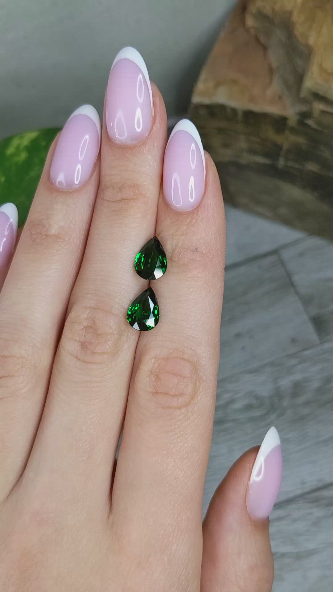 4.37 Ct.Tw.Total Carat Weight Tsavorite Garnet Pair from Tanzania Size Video