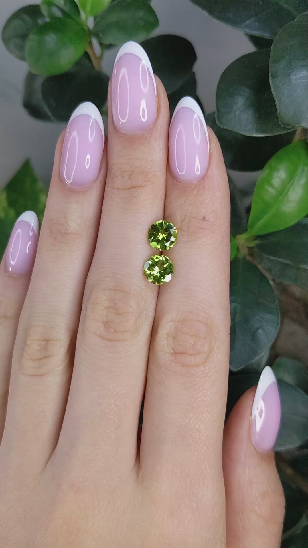 2.56 Ct.Tw.Total Carat Weight Yellowish Green Peridot Pair from Pakistan Size Video