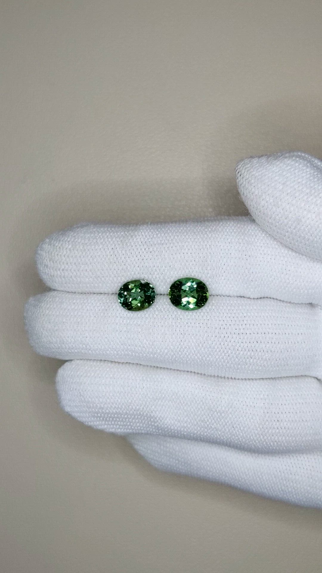3.25&nbsp;Ct.Tw.Total Carat Weight Bluish Green Tourmaline Pair from Brazil Size Video