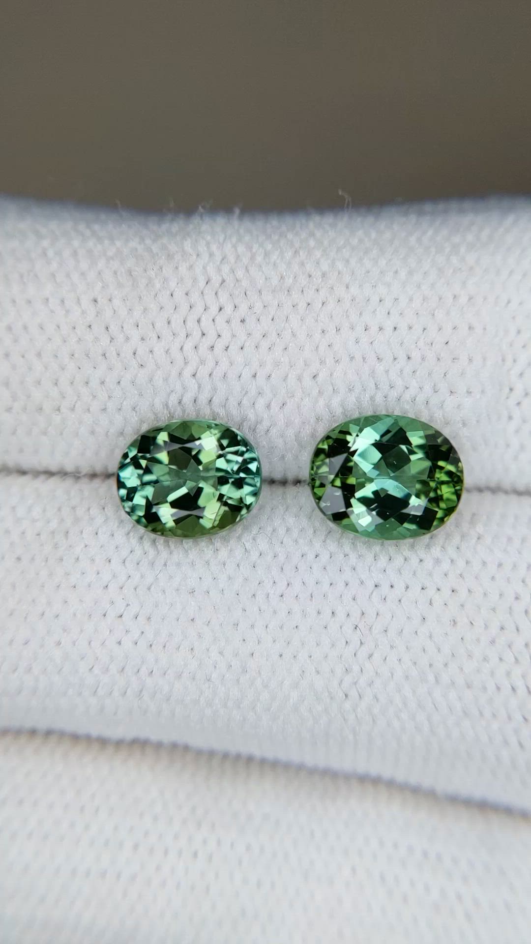 3.25&nbsp;Ct.Tw.Total Carat Weight Bluish Green Tourmaline Pair from Brazil Size Video