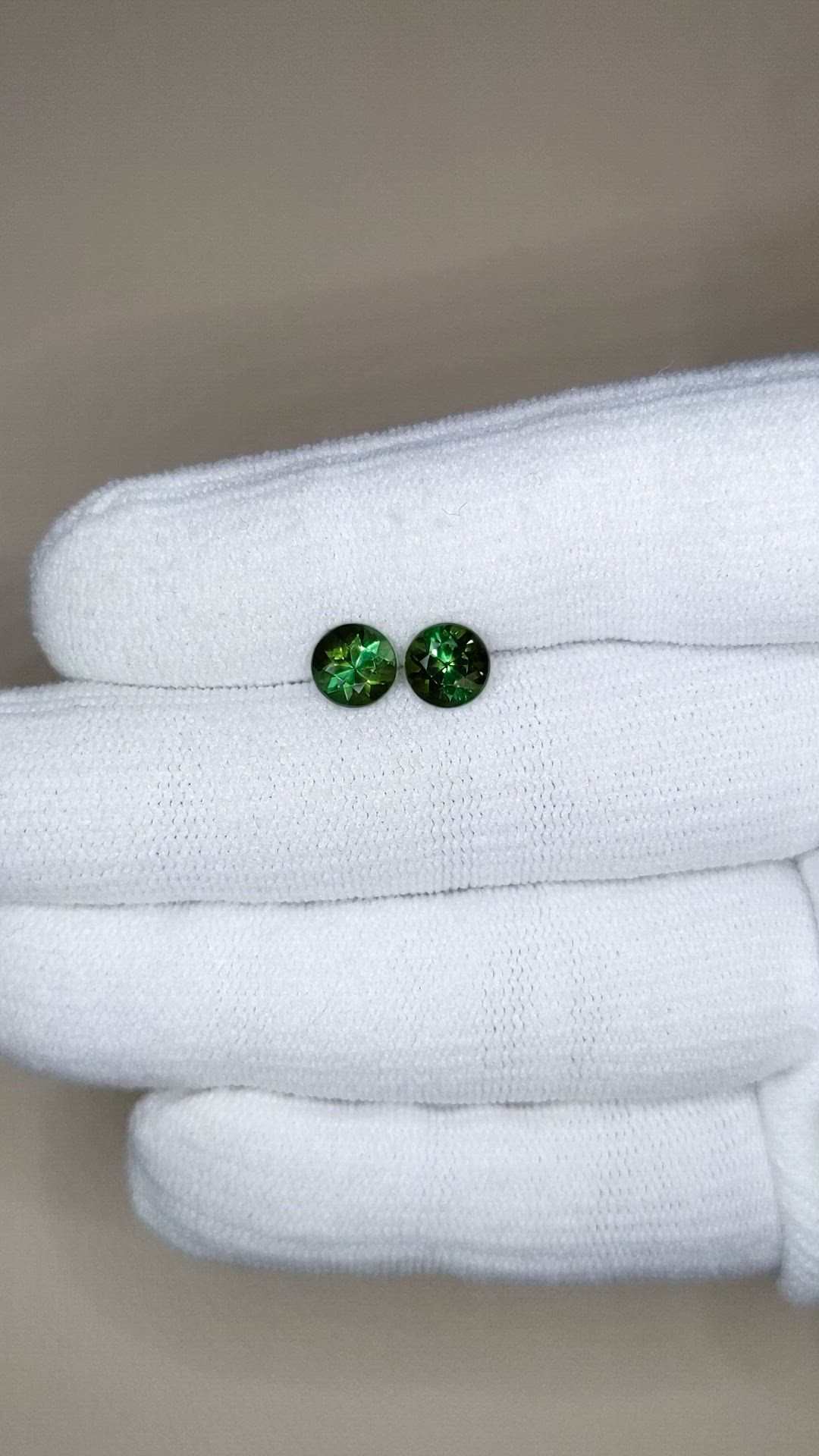 1.78 Ct.Tw.Total Carat Weight Green Tourmaline Pair from Brazil Size Video