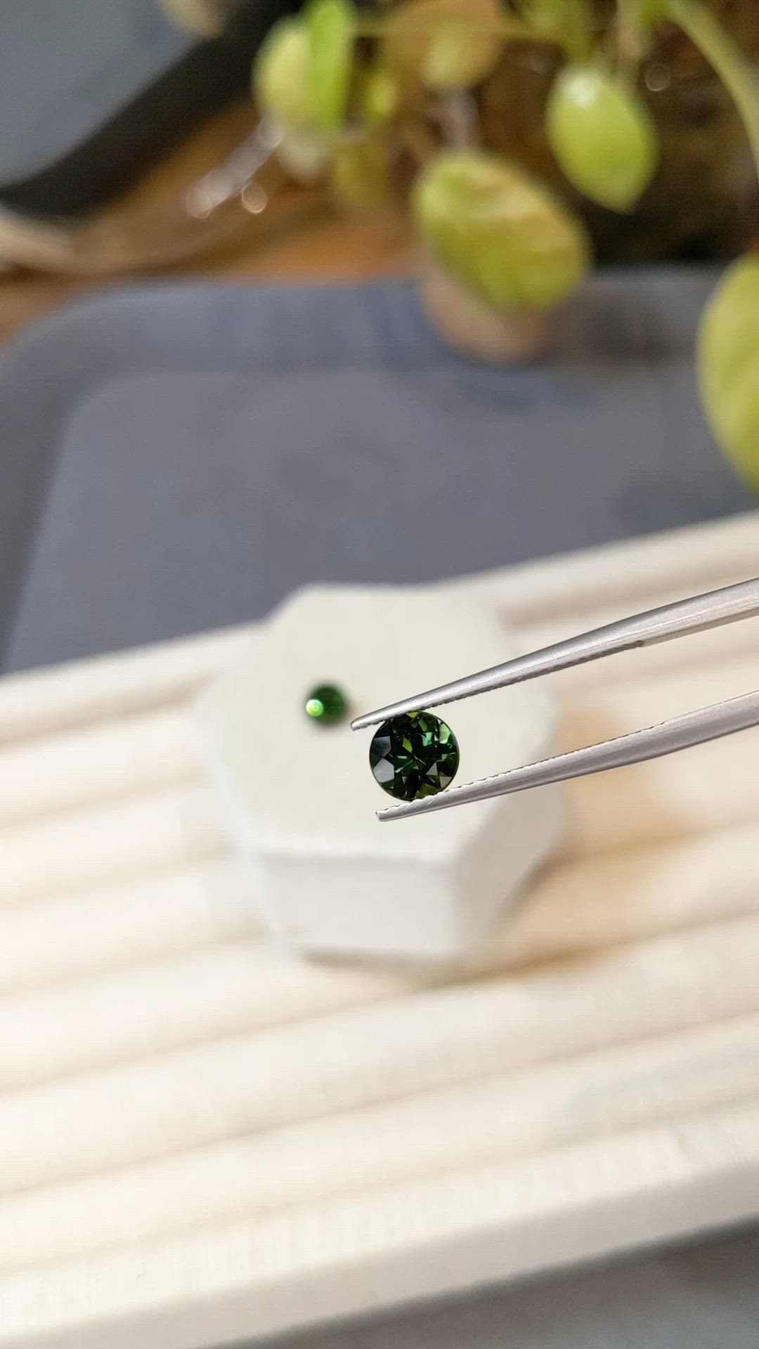 1.78 Ct.Tw.Total Carat Weight Green Tourmaline Pair from Brazil Size Video