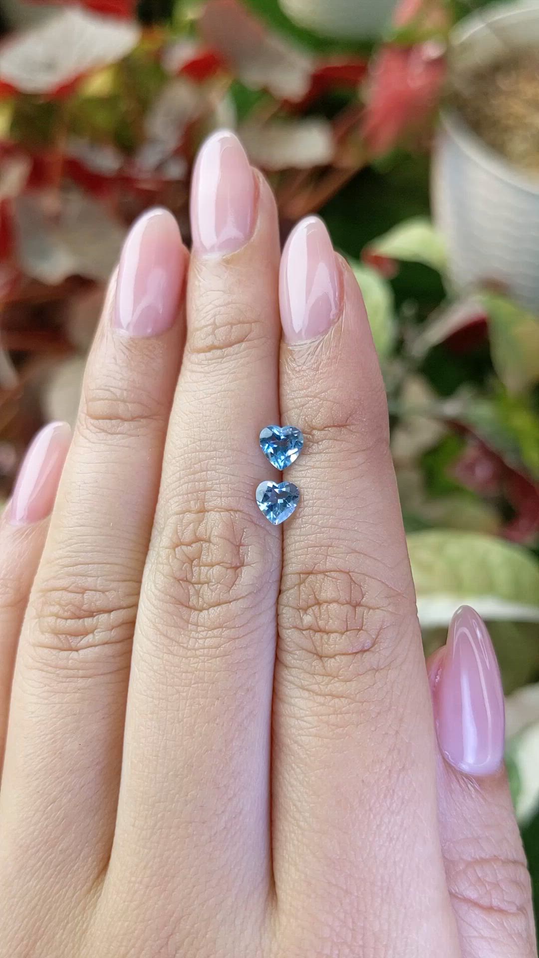 1.17&nbsp;Ct.Tw.Total Carat Weight Swiss Blue Topaz Pair from Ceylon (Sri Lanka) Size Video