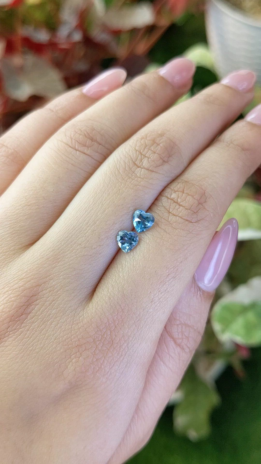 1.17&nbsp;Ct.Tw.Total Carat Weight Swiss Blue Topaz Pair from Ceylon (Sri Lanka) Size Video