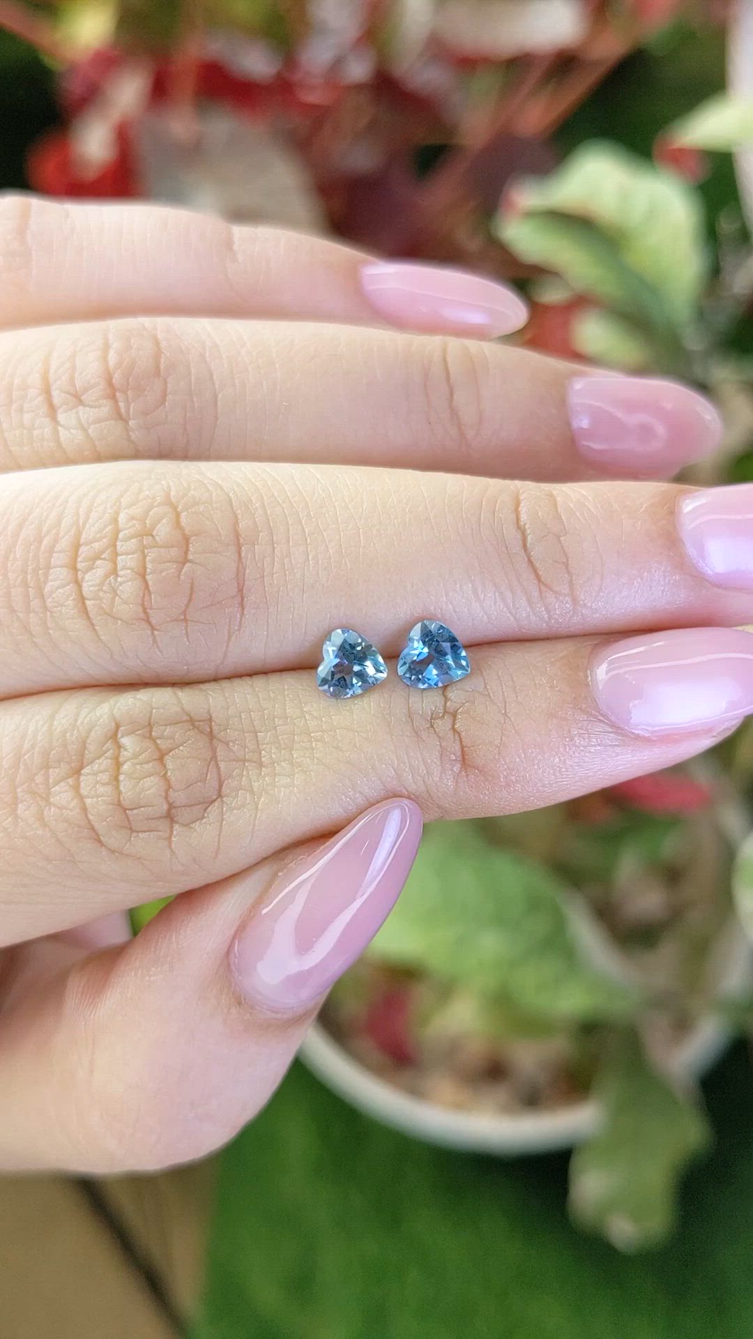1.17&nbsp;Ct.Tw.Total Carat Weight Swiss Blue Topaz Pair from Ceylon (Sri Lanka) Size Video