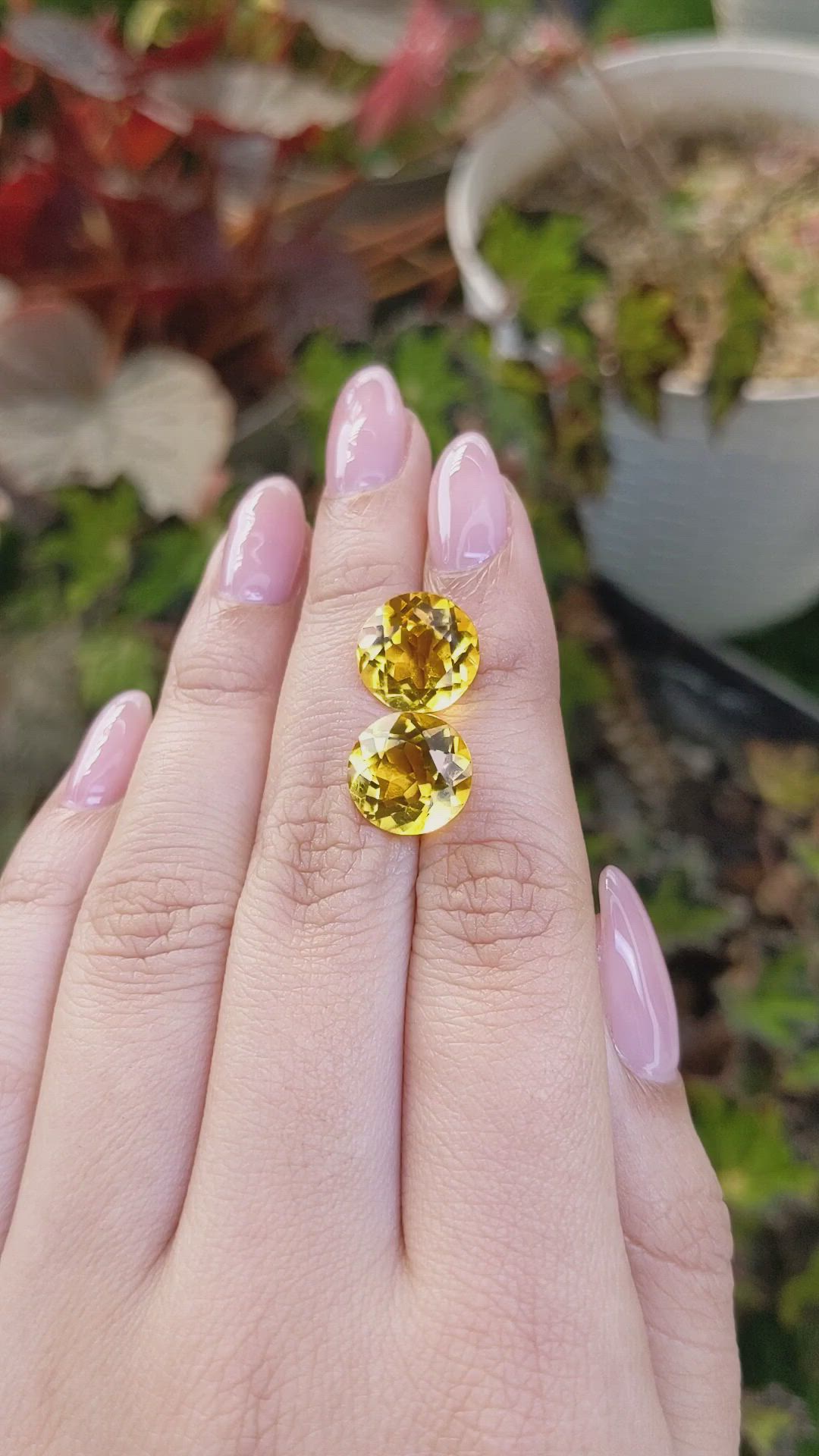 10.18 Ct.Tw.Total Carat Weight Yellow Citrine Pair from Brazil Size Video