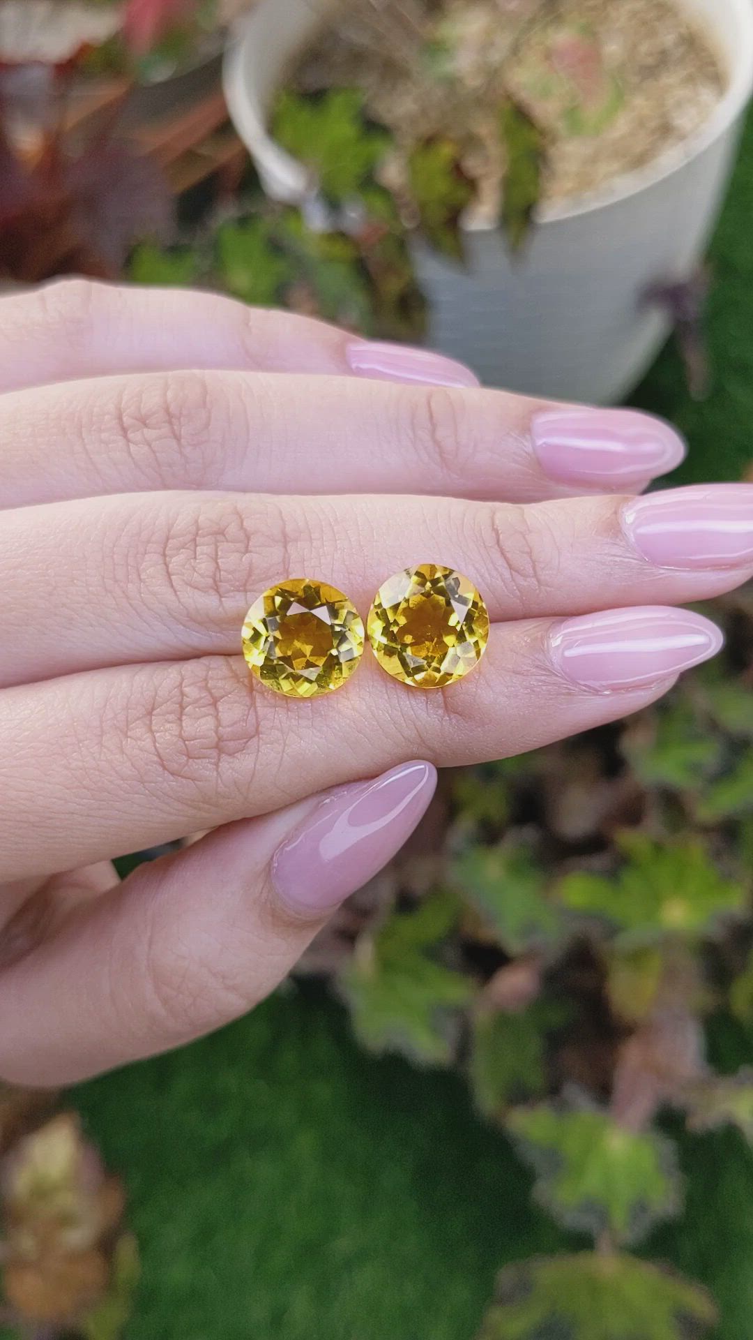 10.18 Ct.Tw.Total Carat Weight Yellow Citrine Pair from Brazil Size Video