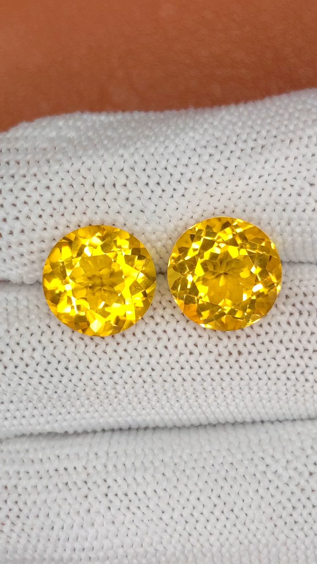 10.18 Ct.Tw.Total Carat Weight Yellow Citrine Pair from Brazil Size Video