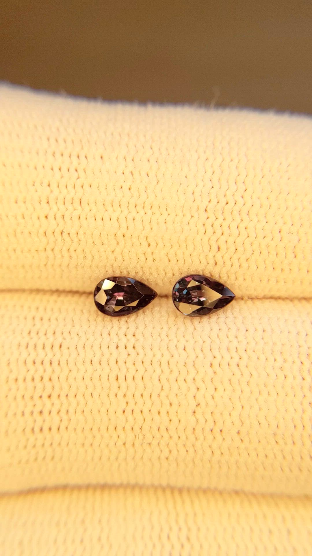 0.76 Ct.Tw.Total Carat Weight Alexandrite Pair from Brazil Size Video