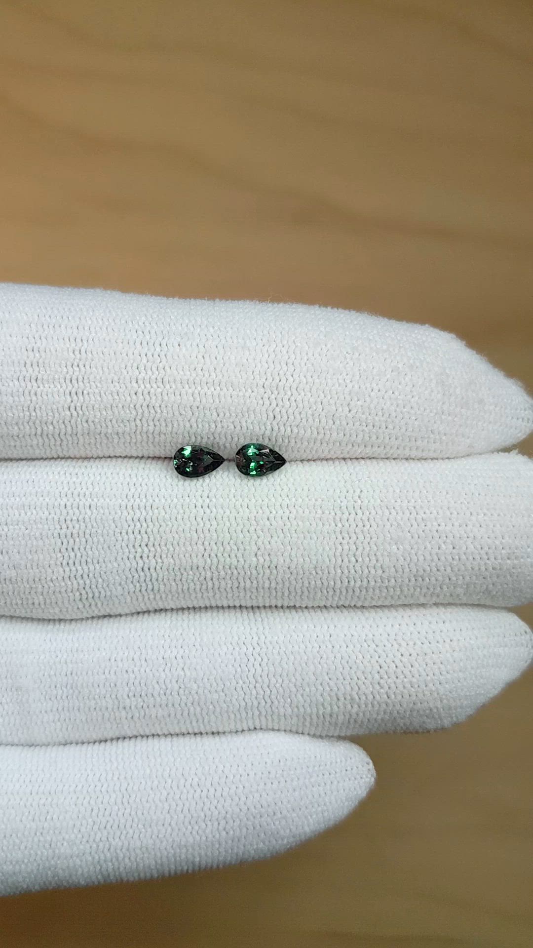 0.76 Ct.Tw.Total Carat Weight Alexandrite Pair from Brazil Size Video