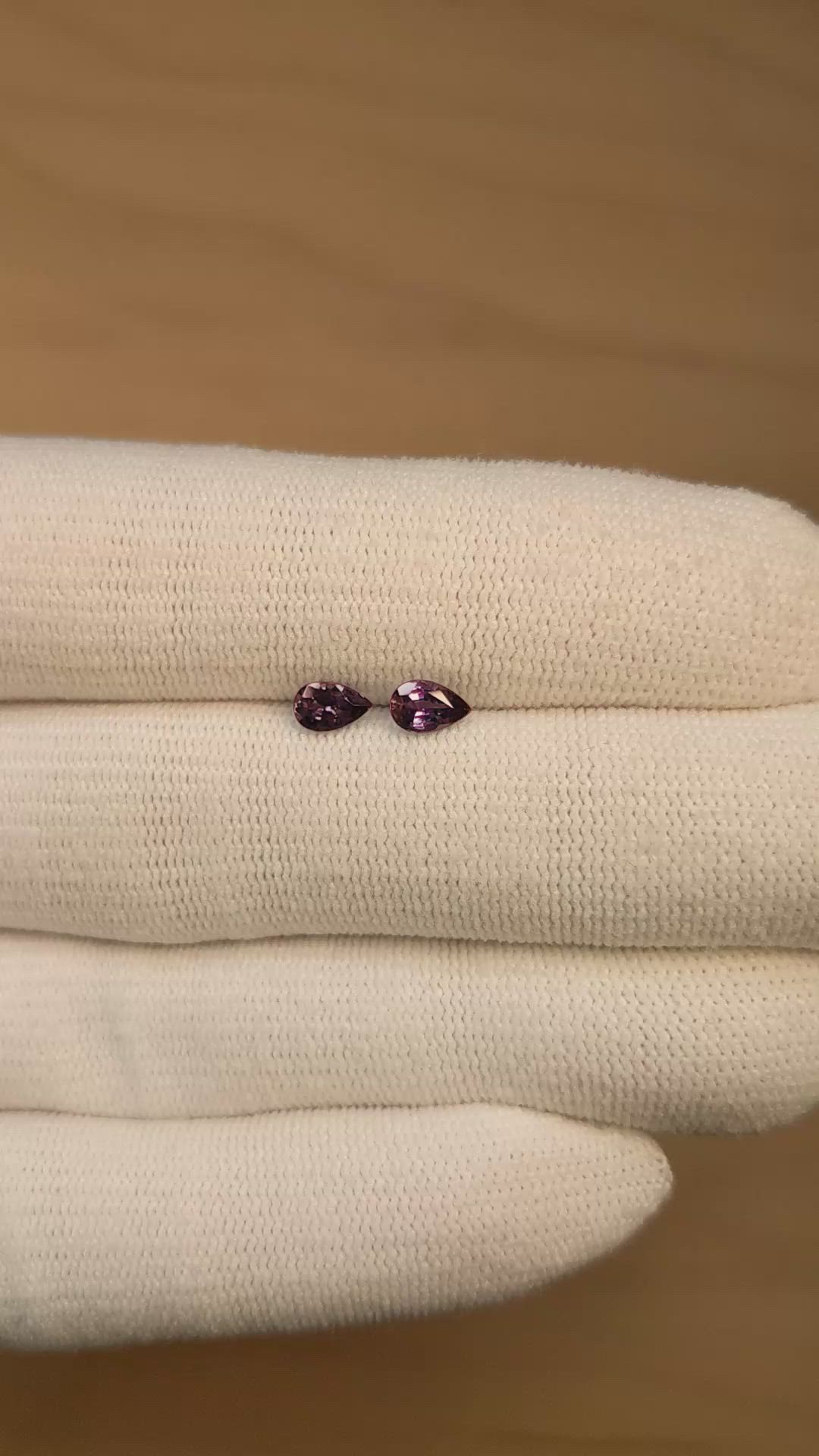 0.76 Ct.Tw.Total Carat Weight Alexandrite Pair from Brazil Size Video