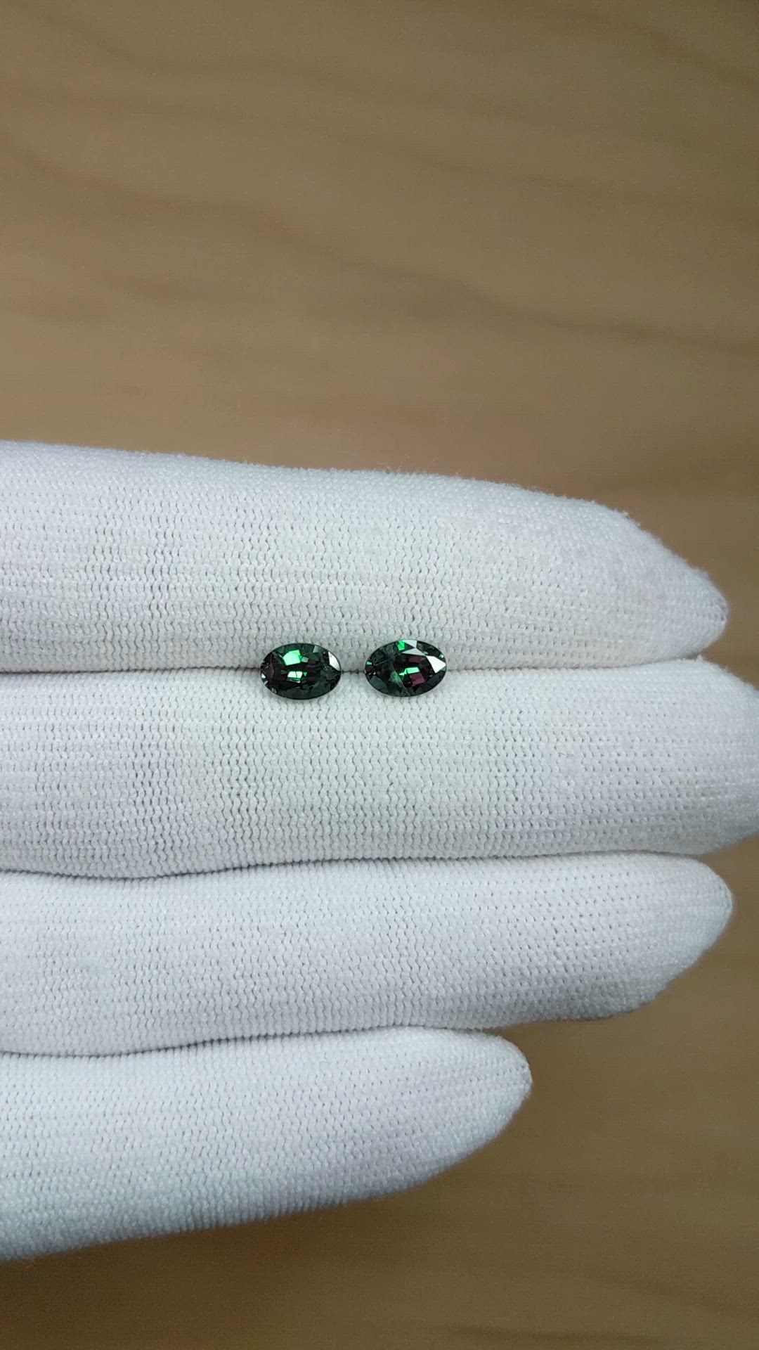 1.60 Ct.Tw.Total Carat Weight Alexandrite Pair from Brazil Size Video