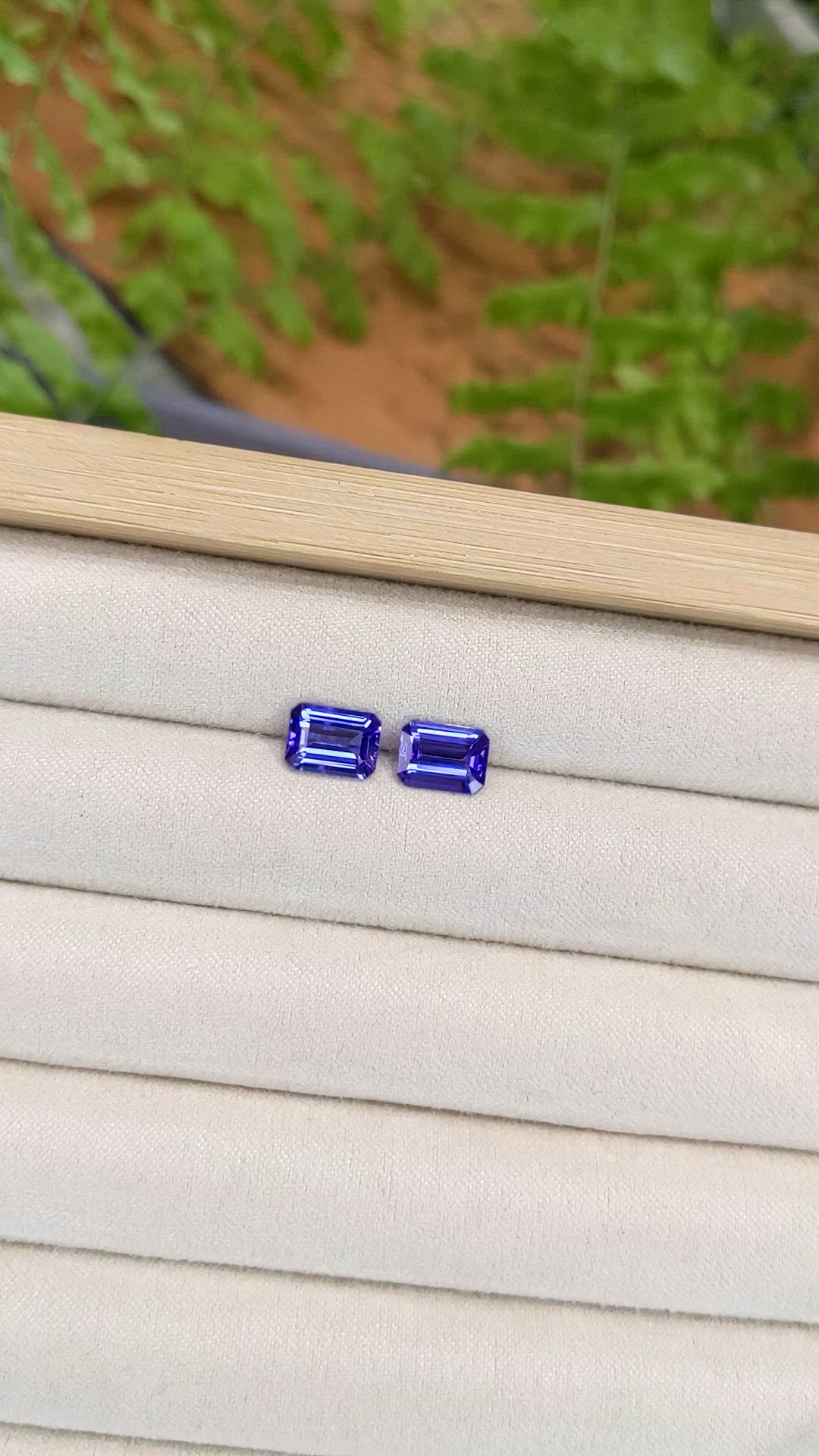 3.12 Ct.Tw.Total Carat Weight Violetish Blue Tanzanite Pair from Tanzania Size Video