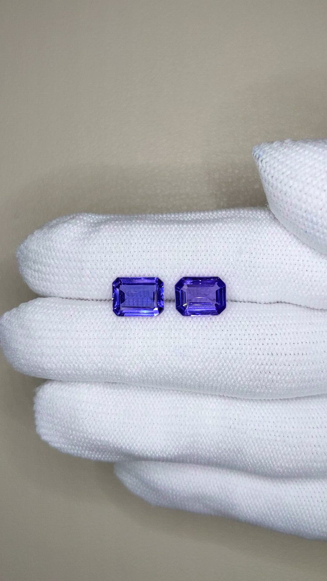 4.08 Ct.Tw.Total Carat Weight Violetish Blue Tanzanite Pair from Tanzania Size Video