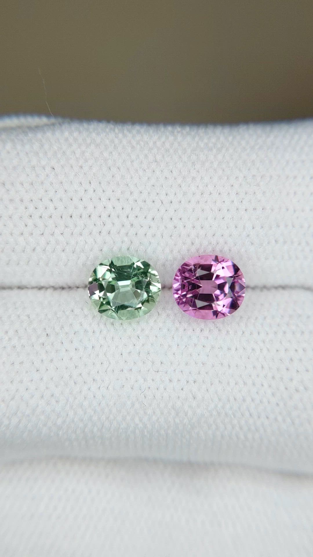 2.13&nbsp;Ct.Tw.Total Carat Weight Green Tourmaline Pair from Afghanistan Size Video