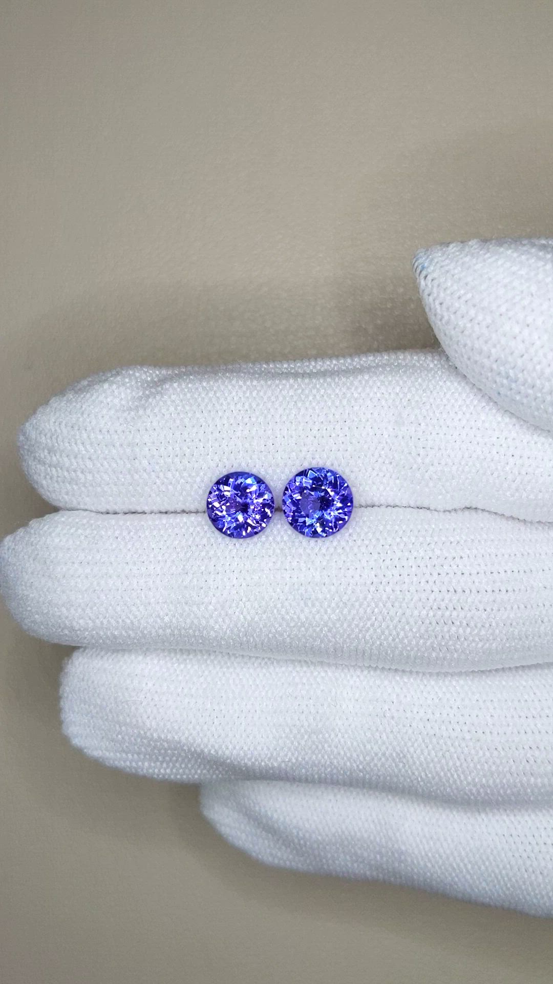2.73 Ct.Tw.Total Carat Weight Violetish Blue Tanzanite Pair from Tanzania Size Video