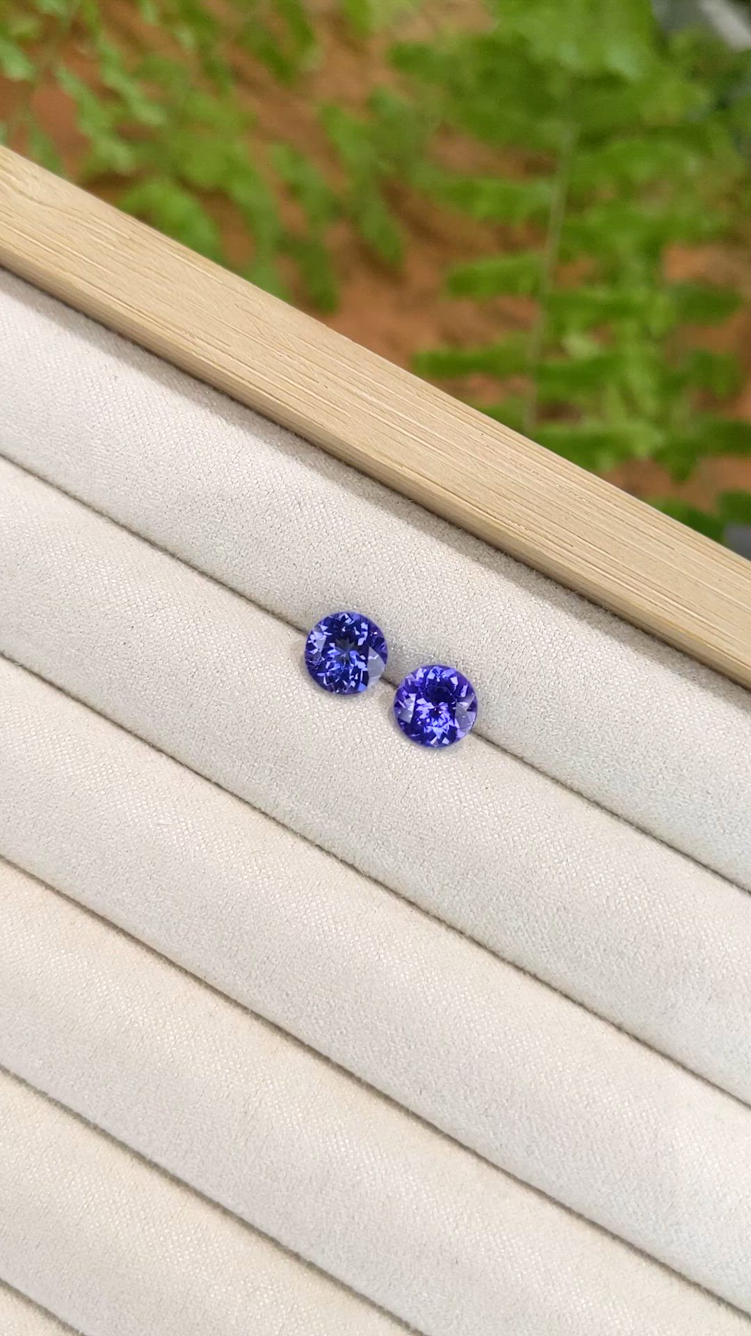 3.00 Ct.Tw.Total Carat Weight Violetish Blue Tanzanite Pair from Tanzania Size Video
