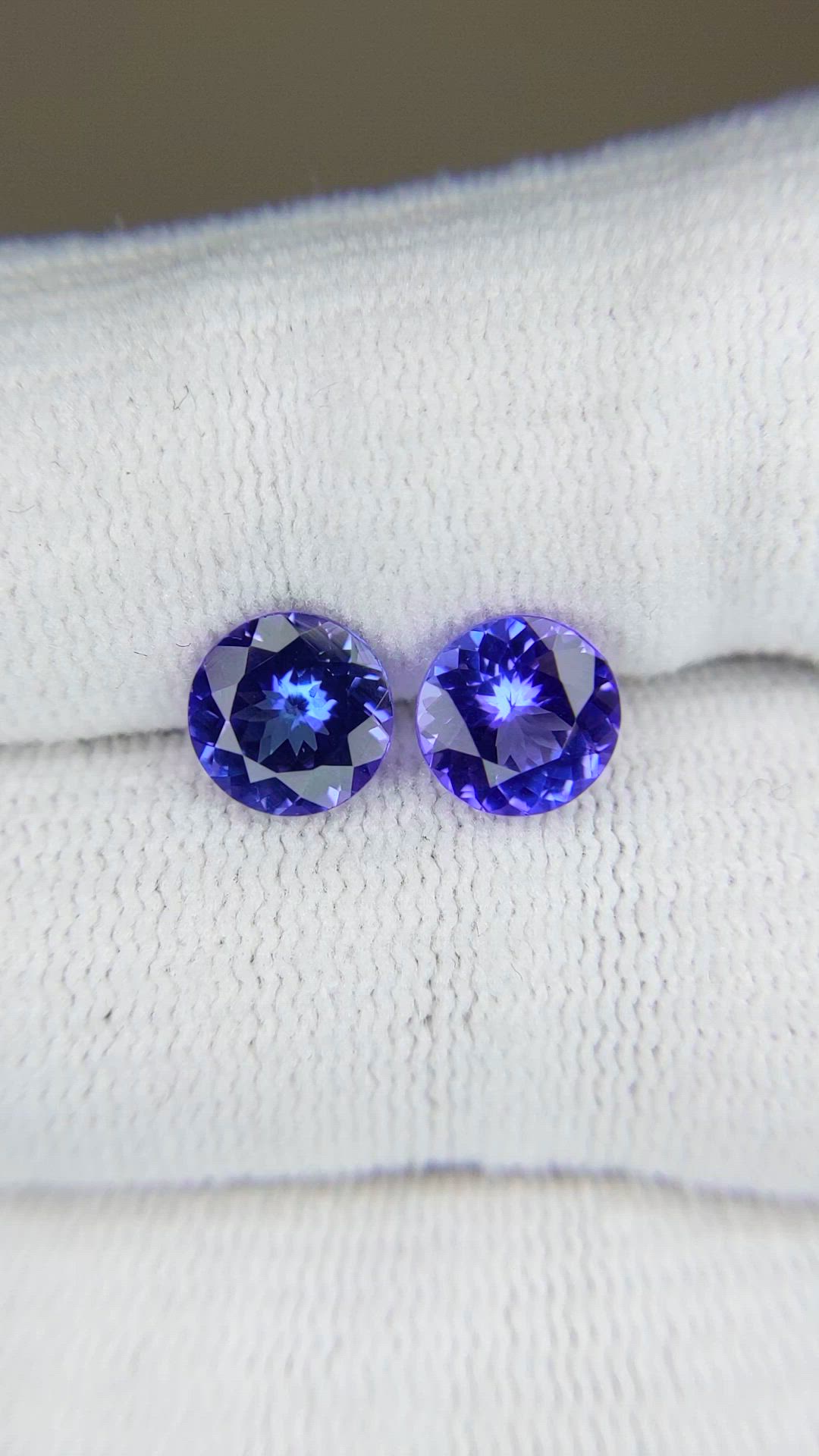 3.00 Ct.Tw.Total Carat Weight Violetish Blue Tanzanite Pair from Tanzania Size Video