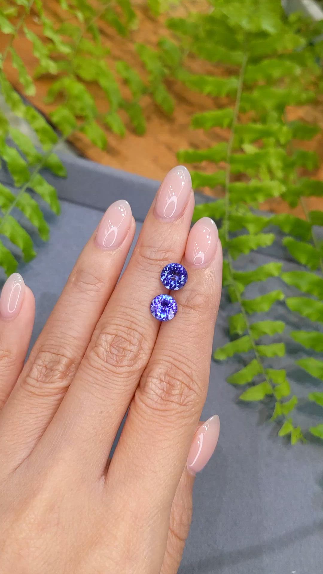 3.00 Ct.Tw.Total Carat Weight Violetish Blue Tanzanite Pair from Tanzania Size Video