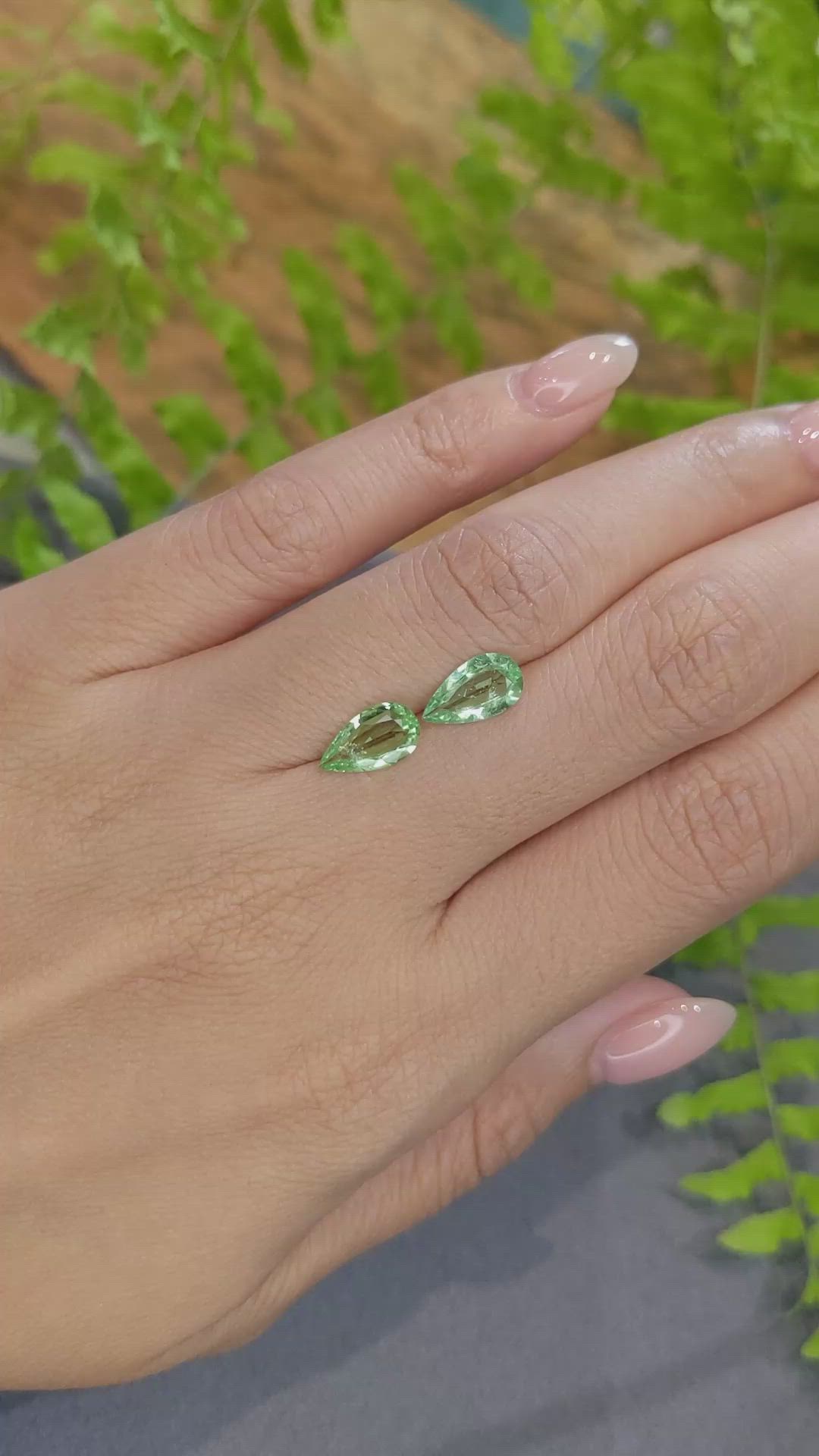 2.05 Ct.Tw.Total Carat Weight Green Paraiba Tourmaline Pair from Mozambique Size Video