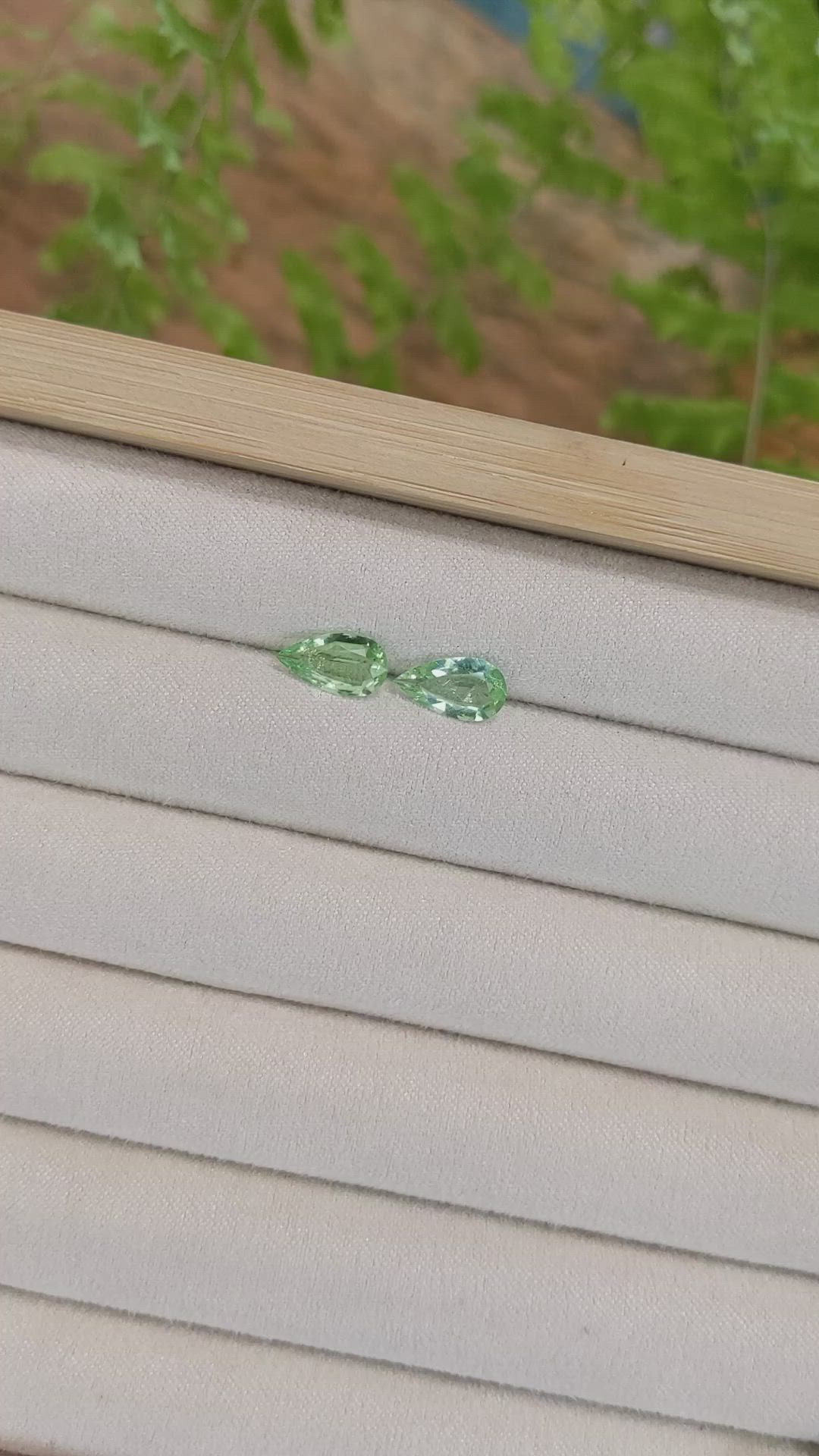 2.05 Ct.Tw.Total Carat Weight Green Paraiba Tourmaline Pair from Mozambique Size Video