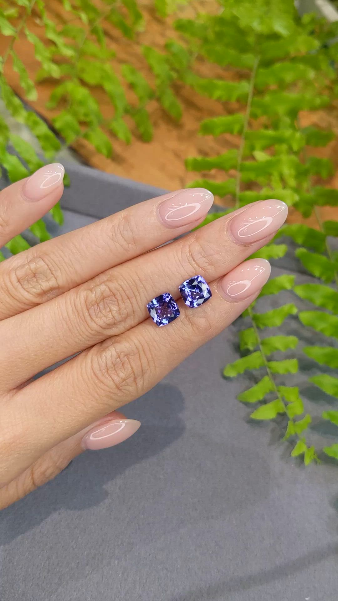 3.79 Ct.Tw.Total Carat Weight Violetish Blue Tanzanite Pair from Tanzania Size Video