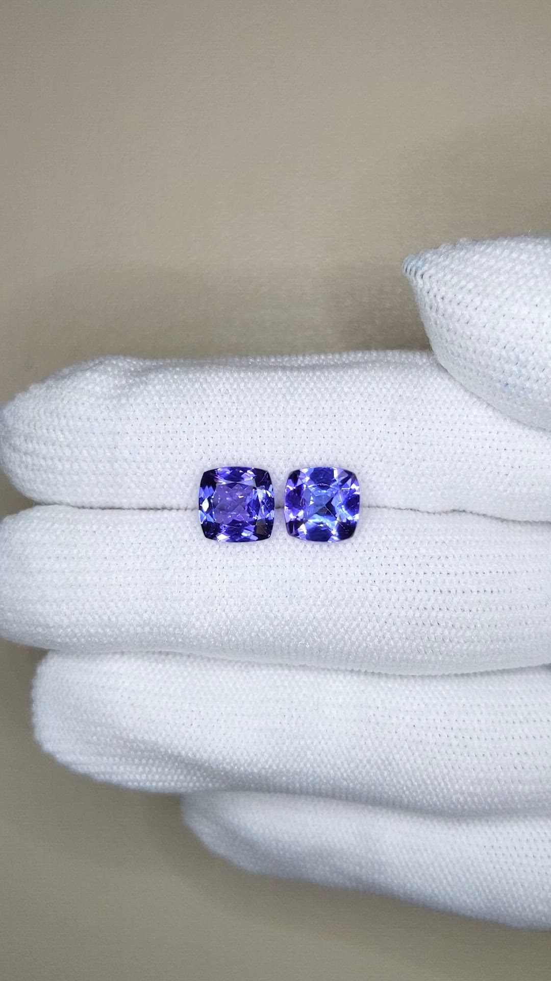 3.79 Ct.Tw.Total Carat Weight Violetish Blue Tanzanite Pair from Tanzania Size Video