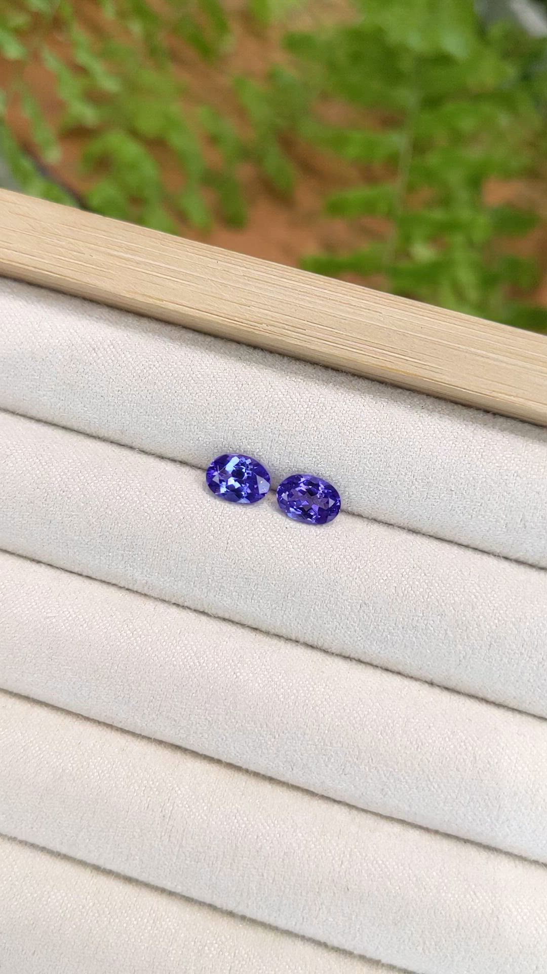 2.05 Ct.Tw.Total Carat Weight Violetish Blue Tanzanite Pair from Tanzania Size Video