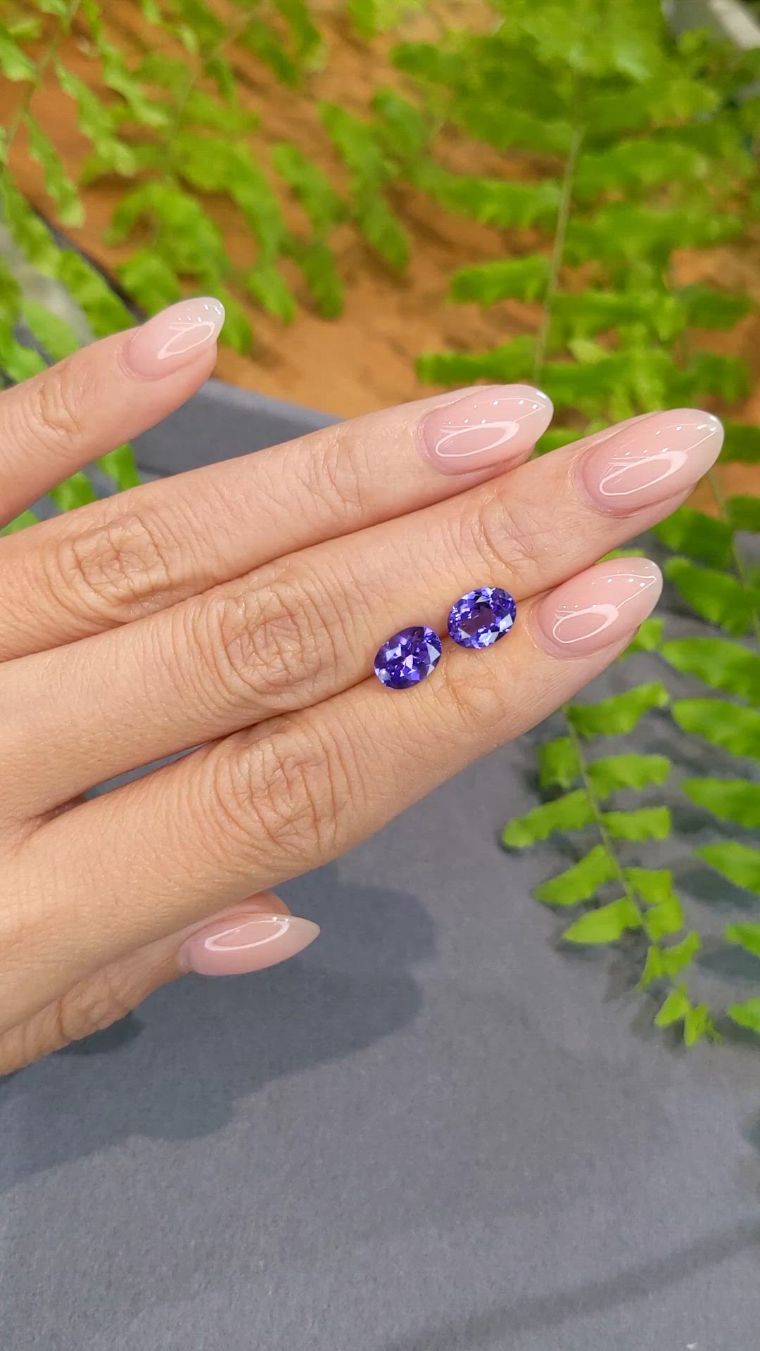 2.76 Ct.Tw.Total Carat Weight Violetish Blue Tanzanite Pair from Tanzania Size Video