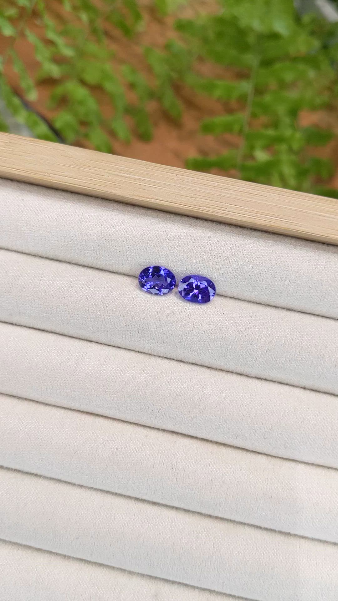 2.76 Ct.Tw.Total Carat Weight Violetish Blue Tanzanite Pair from Tanzania Size Video
