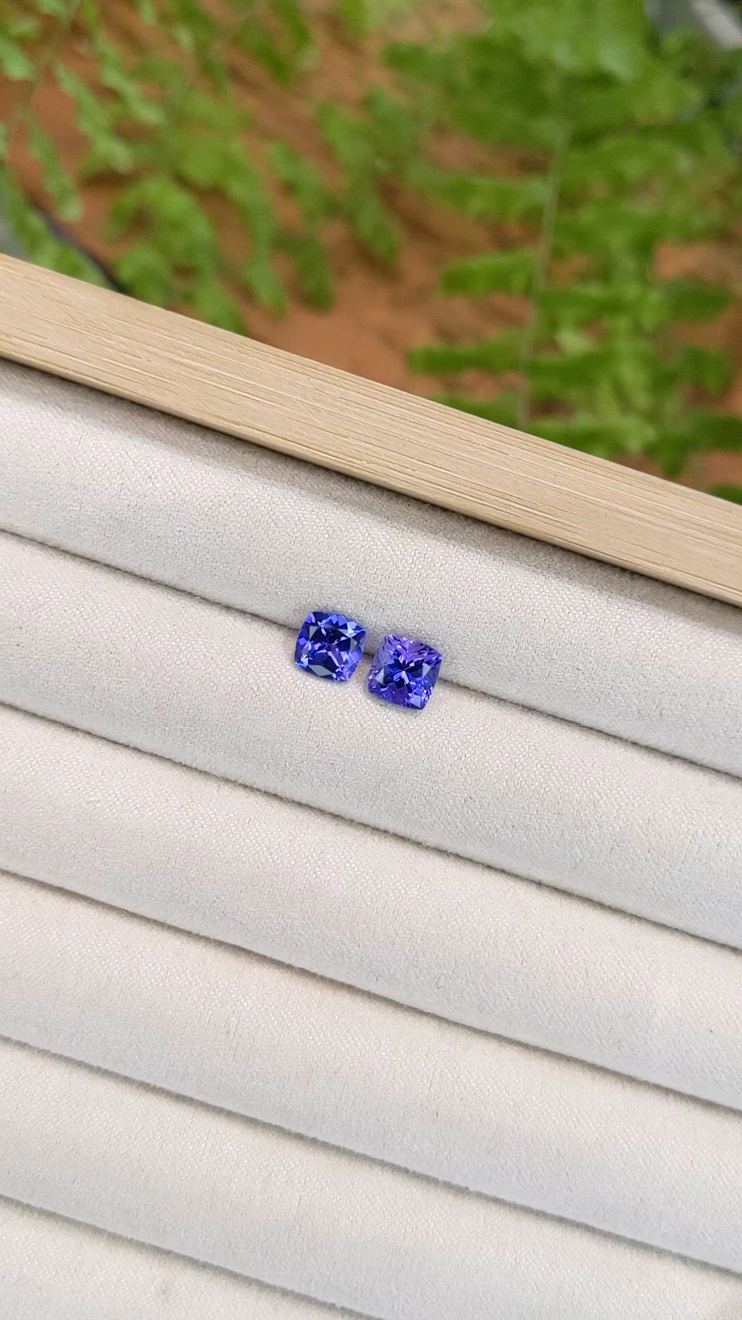 2.50 Ct.Tw.Total Carat Weight Violetish Blue Tanzanite Pair from Tanzania Size Video