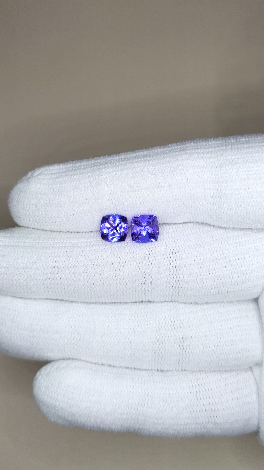 2.50 Ct.Tw.Total Carat Weight Violetish Blue Tanzanite Pair from Tanzania Size Video