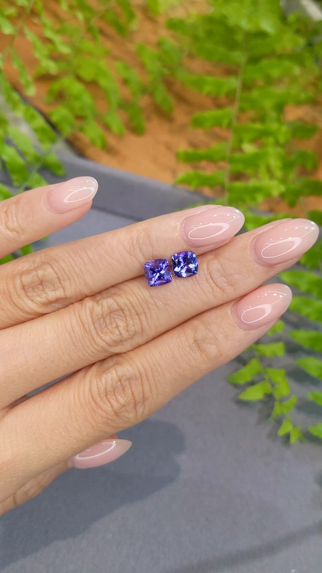 2.50 Ct.Tw.Total Carat Weight Violetish Blue Tanzanite Pair from Tanzania Size Video