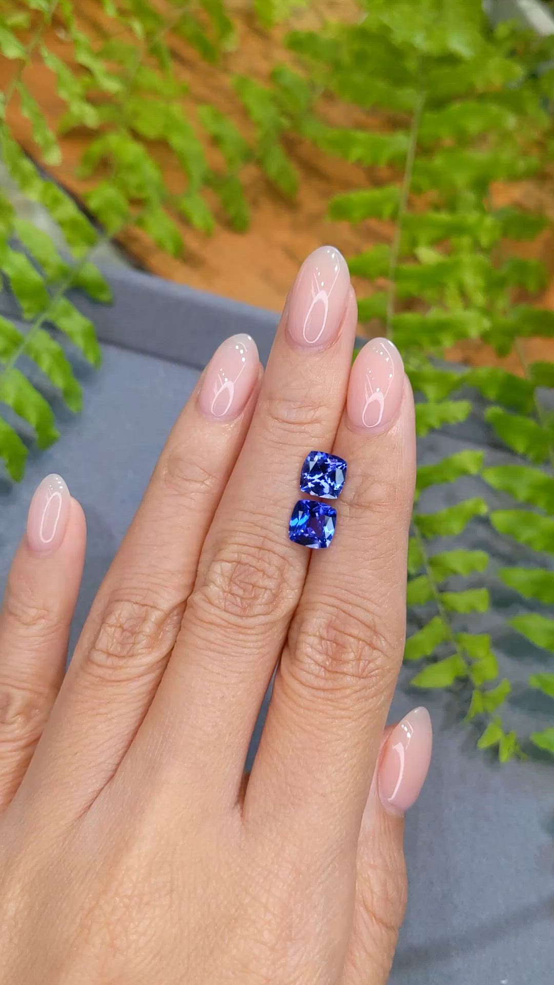 2.88&nbsp;Ct.Tw.Total Carat Weight Violetish Blue Tanzanite Pair from Tanzania Size Video