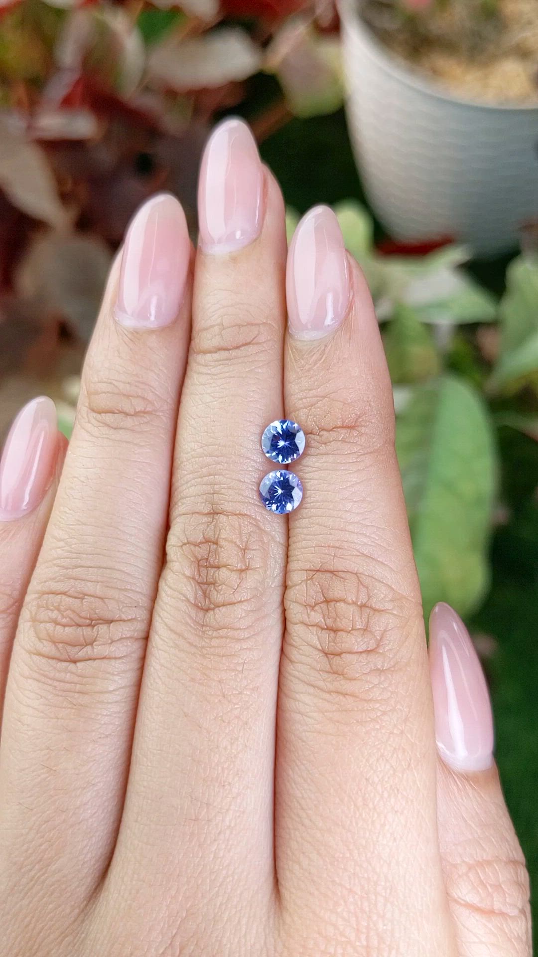 1.03&nbsp;Ct.Tw.Total Carat Weight Violetish Blue Tanzanite Pair from Tanzania Size Video