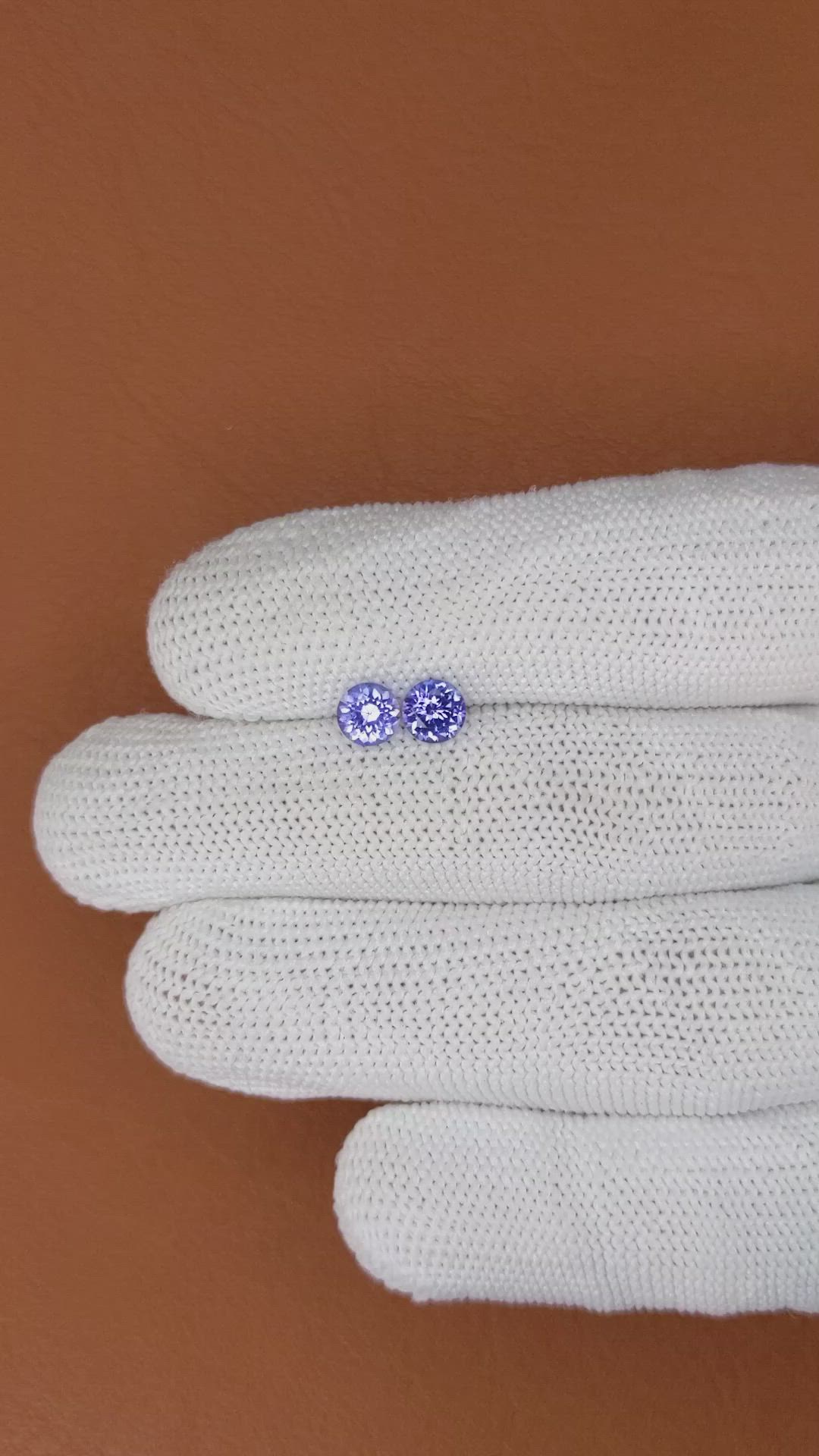 1.03&nbsp;Ct.Tw.Total Carat Weight Violetish Blue Tanzanite Pair from Tanzania Size Video