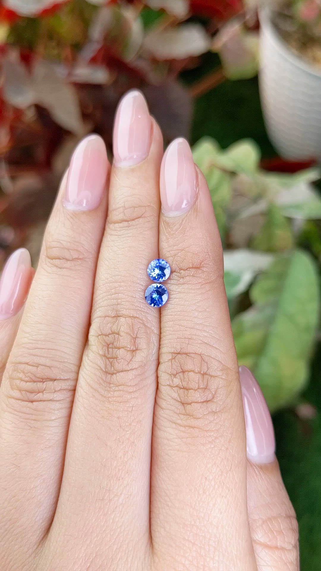 0.78 Ct.Tw.Total Carat Weight Violetish Blue Tanzanite Pair from Tanzania Size Video