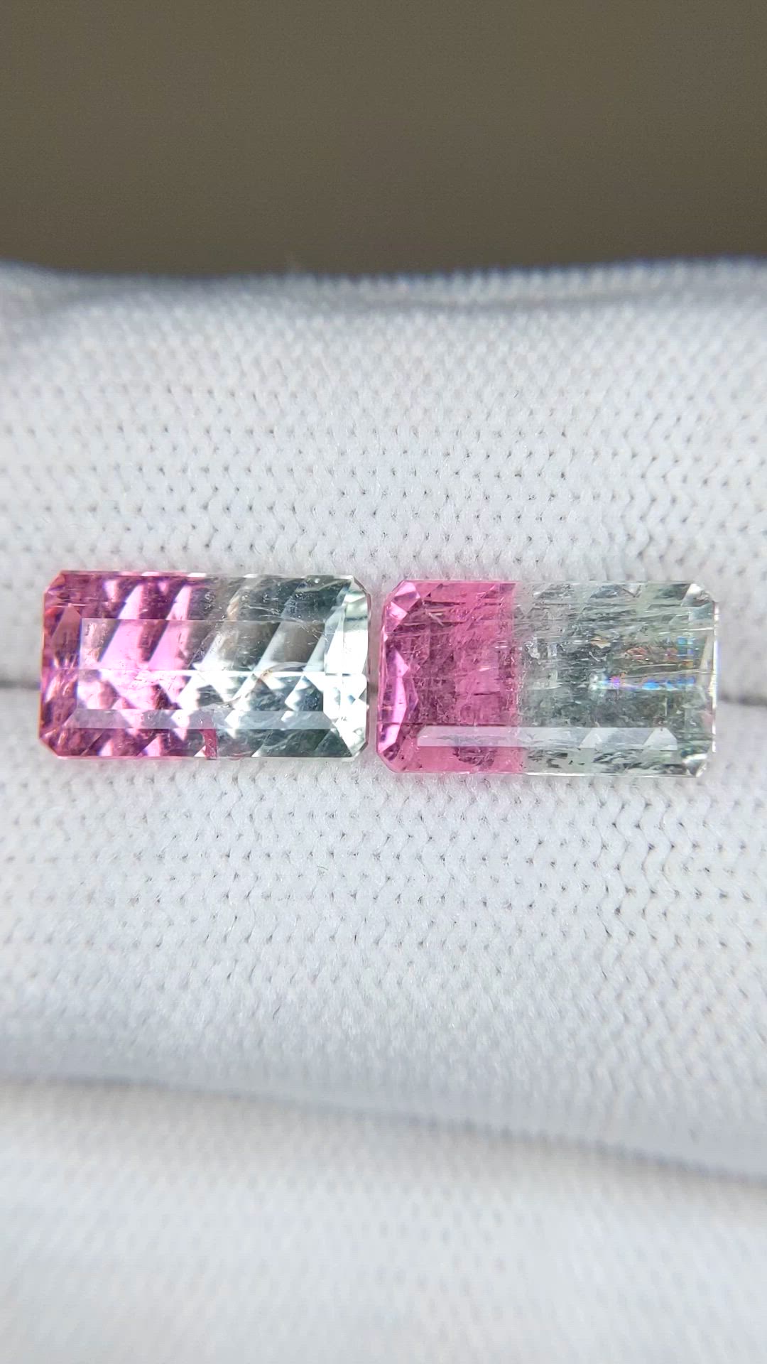 6.70 Ct.Tw.Total Carat Weight Bi Color Tourmaline Pair from Mozambique Size Video
