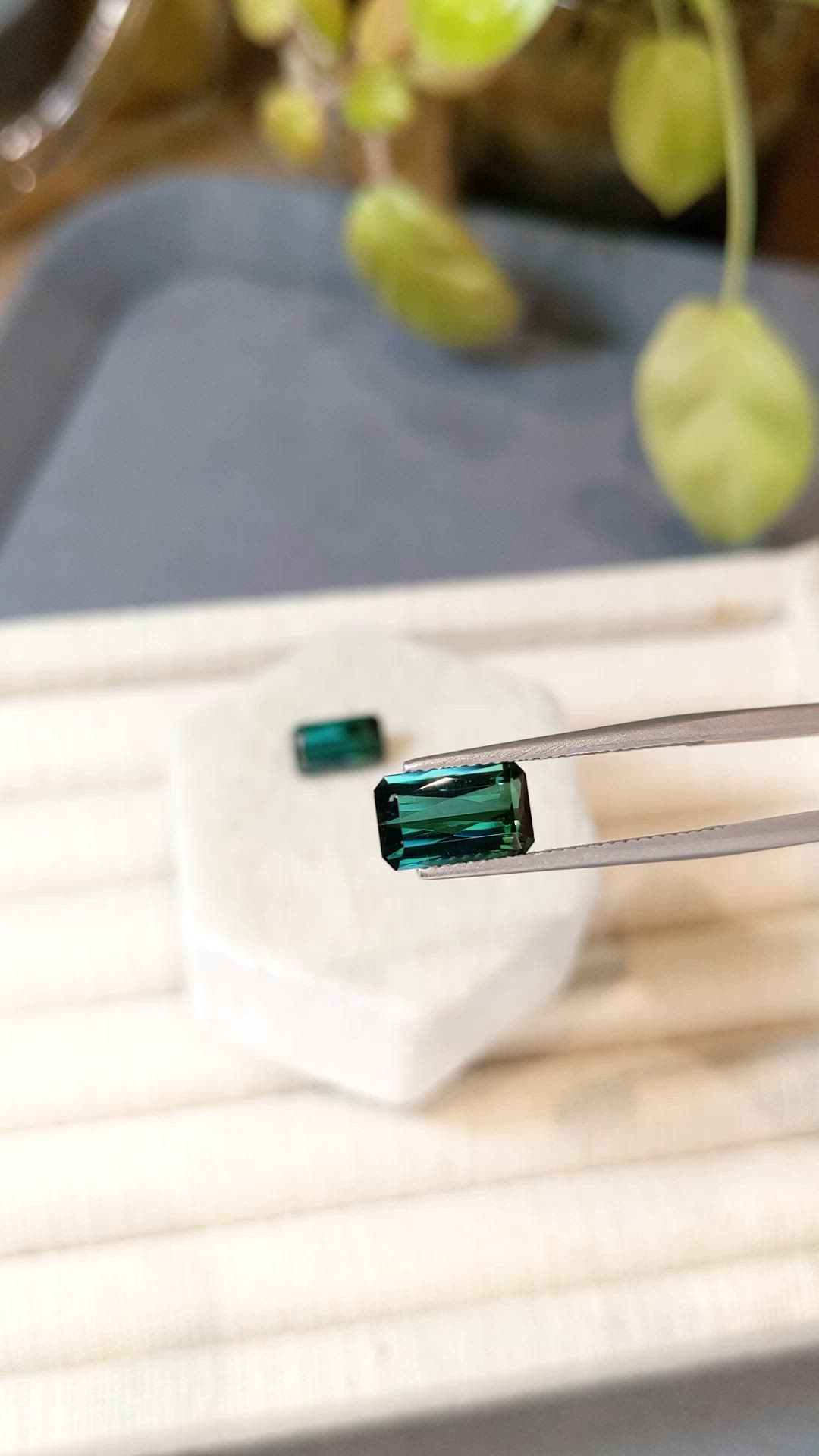 4.05 Ct.Tw.Total Carat Weight Bluish Green Tourmaline Pair from Mozambique Size Video