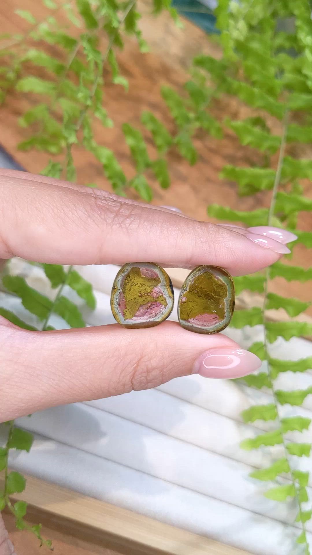 13.83 Ct.Tw.Total Carat Weight Watermelon Tourmaline Pair from Mozambique Size Video