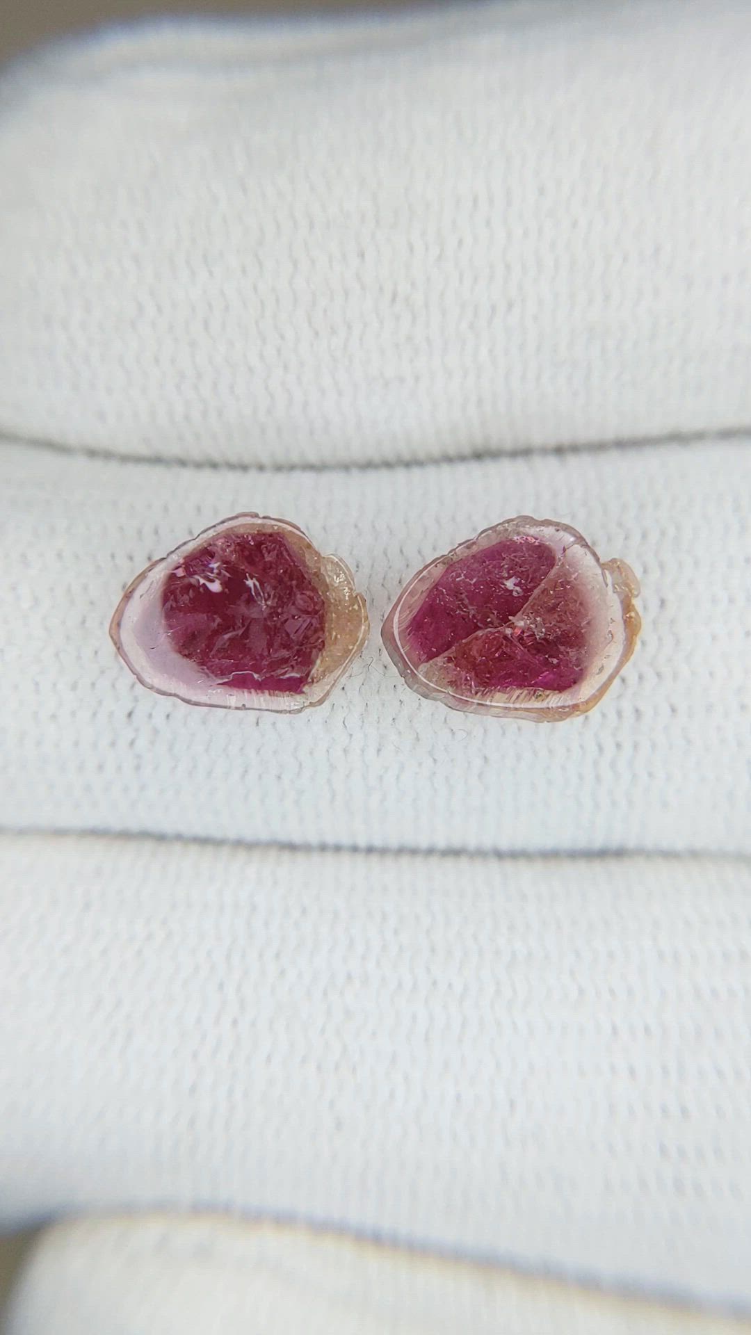 4.41 Ct.Tw.Total Carat Weight Bi Color Tourmaline Pair from Mozambique Size Video